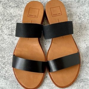 Dolce Vita Black Double Strap Sandals Women’s Size 8